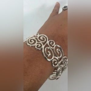 Sterling Silver 925 Ornate Cuff Bracelet